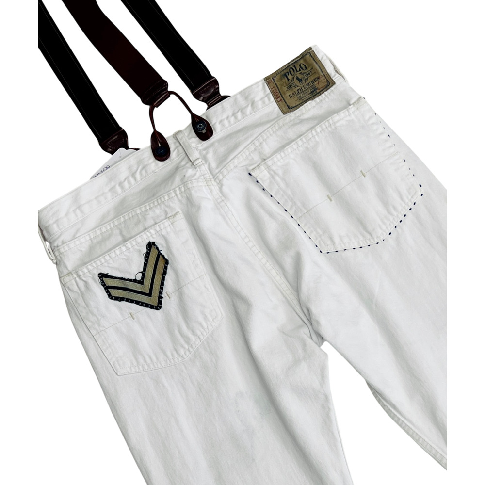 Polo Ralph Laure Jeans Men 867 36x30-Patchwork Distressed Upcycled graffiti - Picture 10 of 16